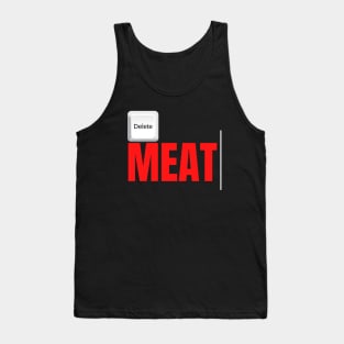 Fun Vegan Delete Meat Keyboard Tank Top